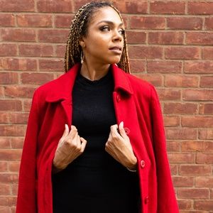 Jaclyn Smith Wool Red Coat